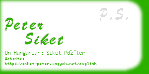 peter siket business card